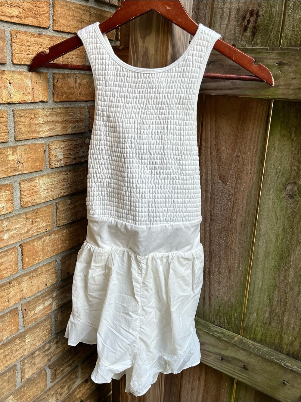 FP Movement by Free People White Smocked Breathless Shortsie